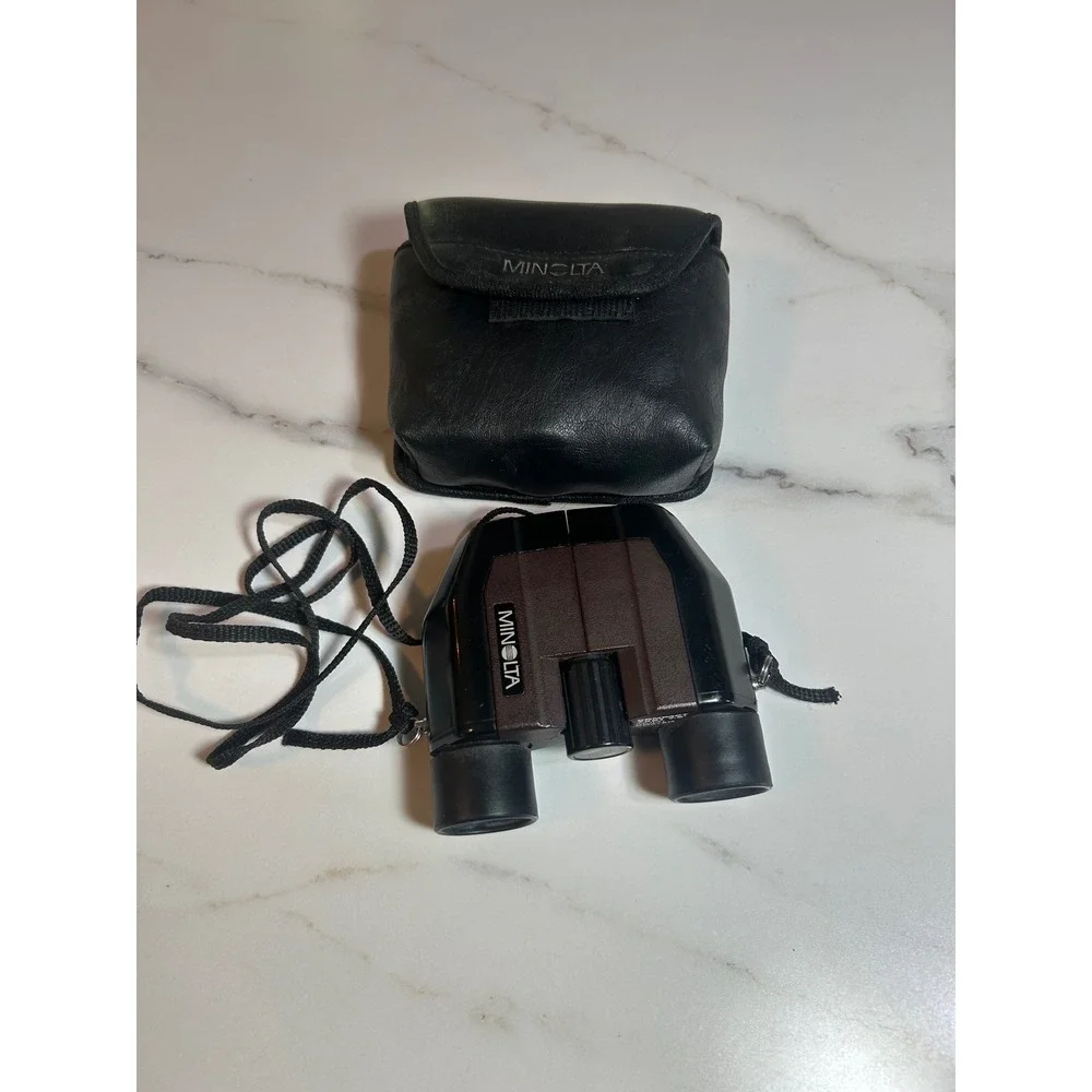 Minolta Compact 7x21 7.5 Multi Coated Binoculars with Case Made in Japan Black